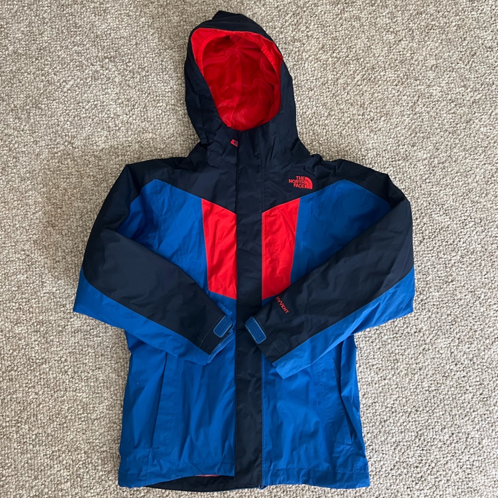North face boys jacket with inner fleece zip up